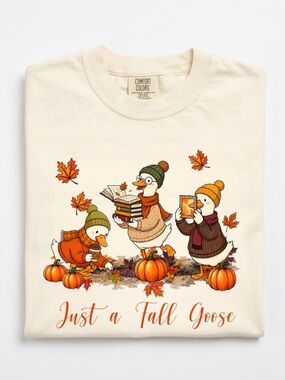 Comfort Colors Just a Fall Goose Autumn Vibe Graphic Tee